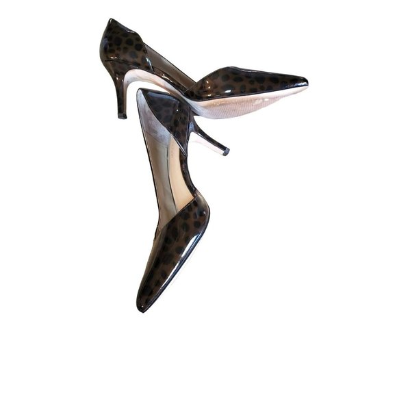 Ann Taylor Women's Patent Leather Animal Print Dress Pumps Size 7M Leopard Heels - Picture 5 of 7